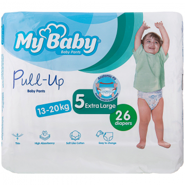 پوشک شورتی بچه Pull-Up سایز 5 مای بیبی 26 عددی